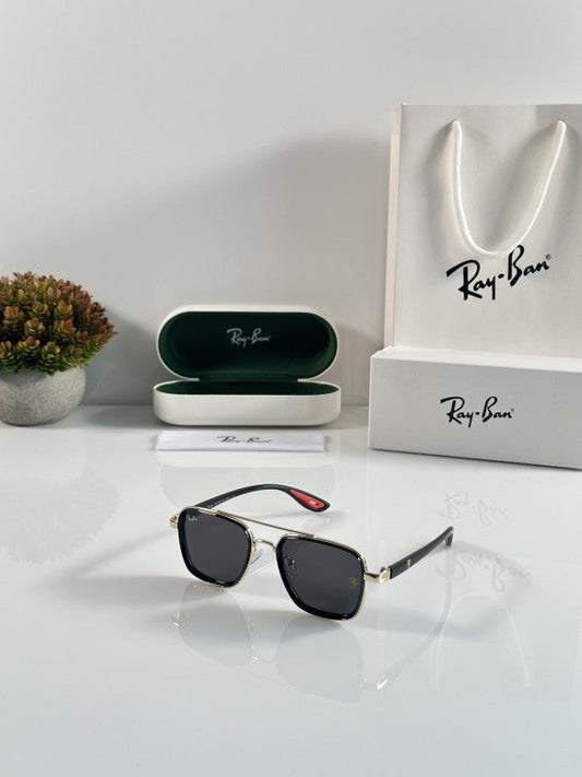 Raybann Unisex Gold and Black Sunglasses