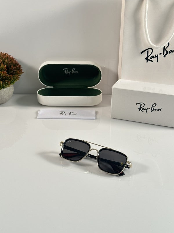 Raybann Unisex Gold and Black Sunglasses