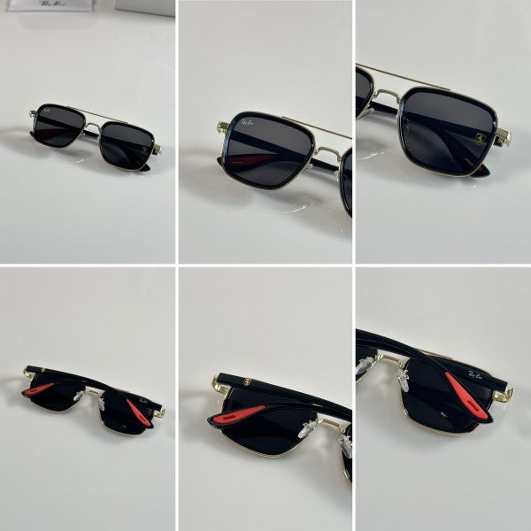 Raybann Unisex Gold and Black Sunglasses