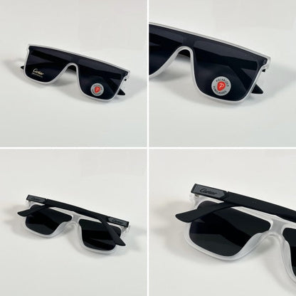 Cartierr Black and Mat White Classic Sunglasses