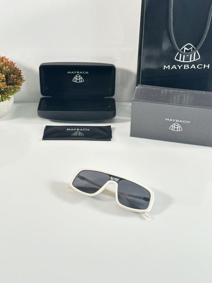 Maybachh Classic Primium White and Black Sunglasses