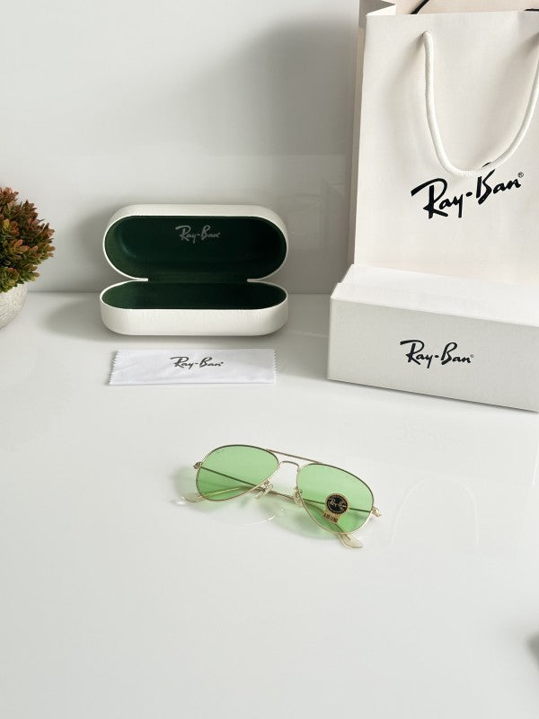 Raybann Aviator Gold Sea Green Sunglasses