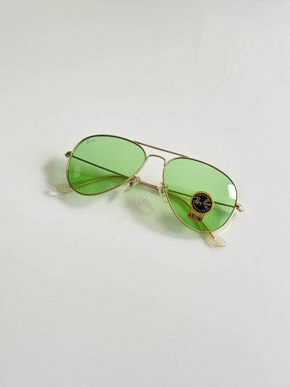 Raybann Aviator Gold Sea Green Sunglasses