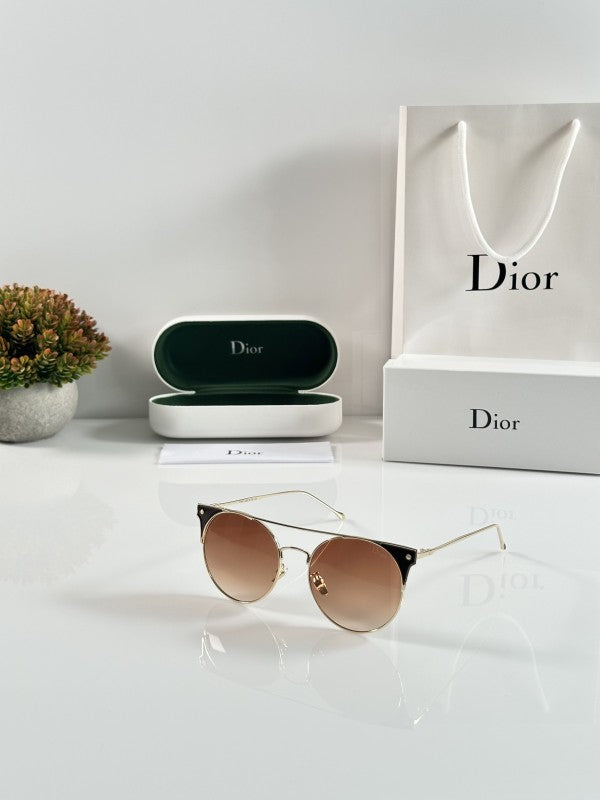 Diorr Exclusive Gold and Brown Sunglasses