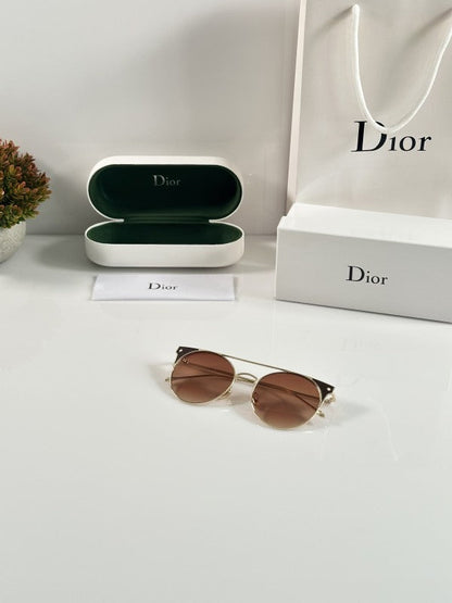 Diorr Exclusive Gold and Brown Sunglasses