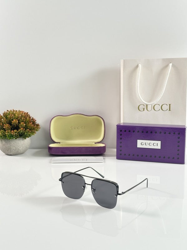 Guccii Black Metal Primium Sunglasses