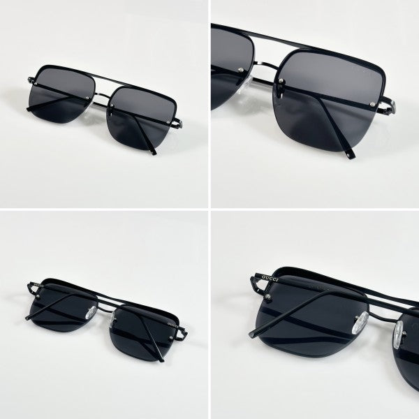 Guccii Black Metal Primium Sunglasses