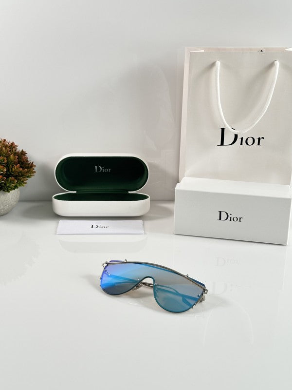 Diorr Silver and Blue Unisex Sunglasses