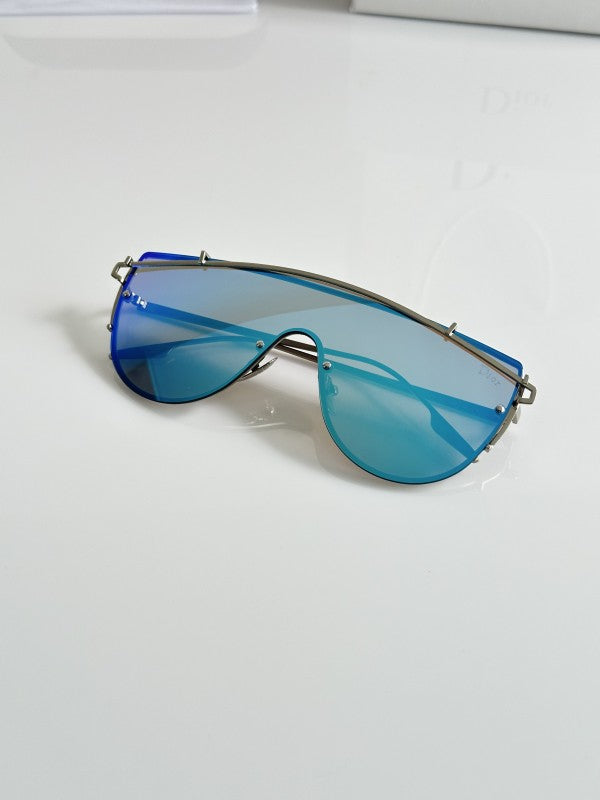 Diorr Silver and Blue Unisex Sunglasses