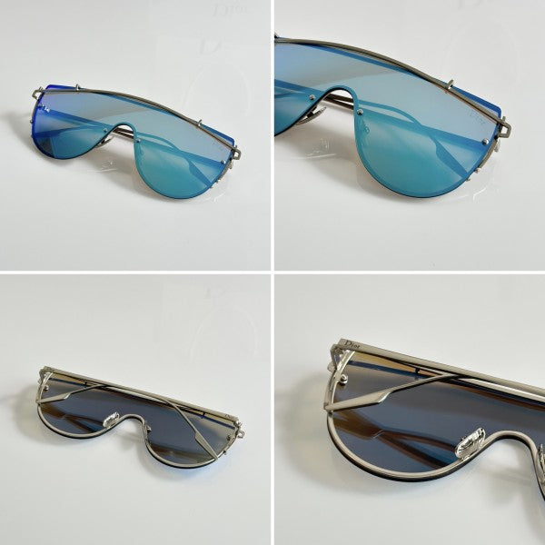 Diorr Silver and Blue Unisex Sunglasses