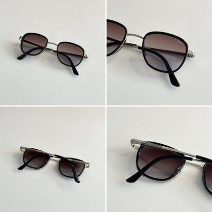 Cartierr Unisex Silver Brown Sunglasses