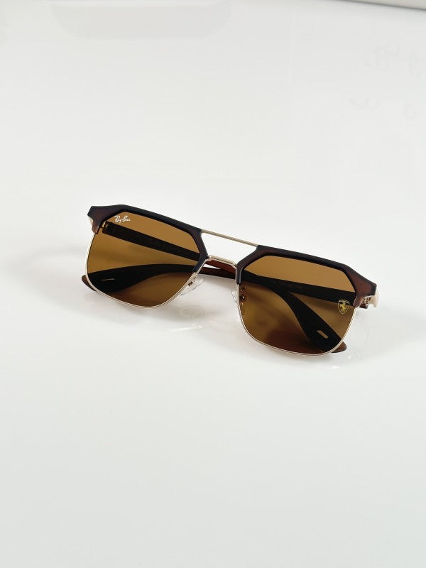 Raybann Wayfarer Gold Mate Brown Sunglasses