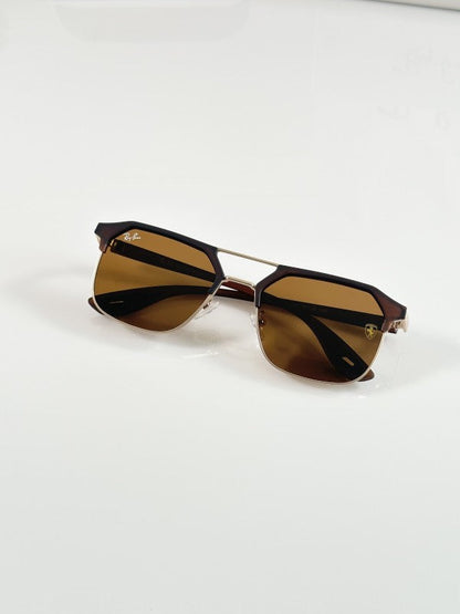 Raybann Wayfarer Gold Mate Brown Sunglasses