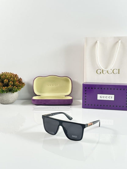 Guccii Gold and Black Primium Edge Sunglasses