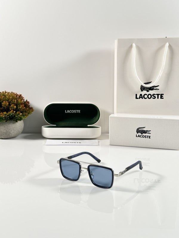 Lacosste Primiume Edge Silver and Blue Sunglasses