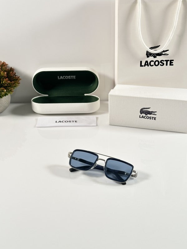 Lacosste Primiume Edge Silver and Blue Sunglasses