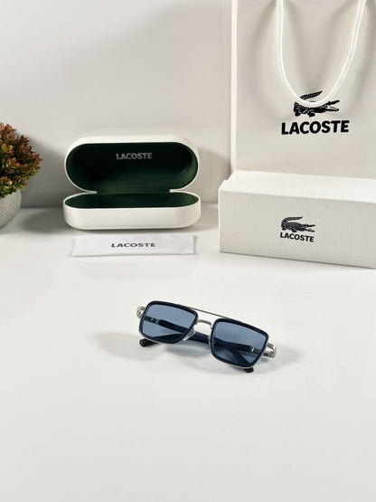 Lacosste Primiume Edge Silver and Blue Sunglasses