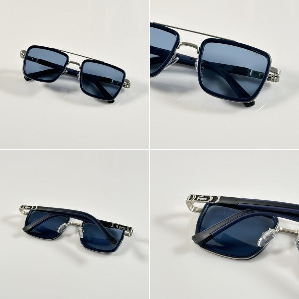 Lacosste Primiume Edge Silver and Blue Sunglasses