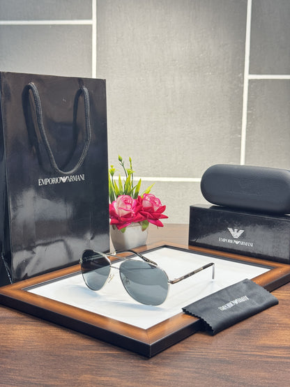 Emporio Armanii Prime Edge Silver and Black Sunglasses