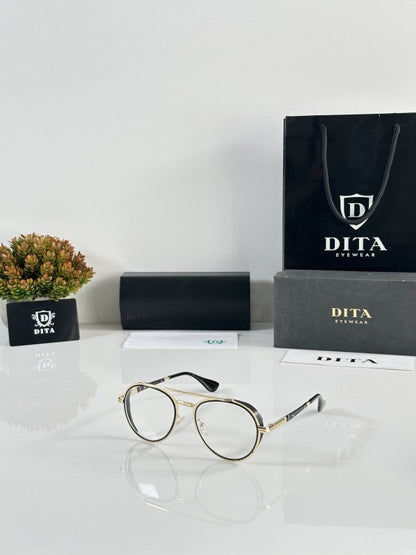 Diita Classic Mercury Gold Clear Sunglasses