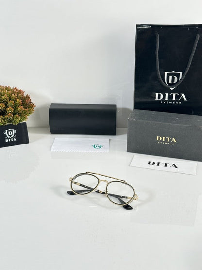 Diita Classic Mercury Gold Clear Sunglasses