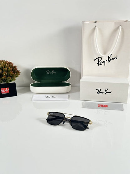Raybann Primium Unisex Gold and Black Sunglasses