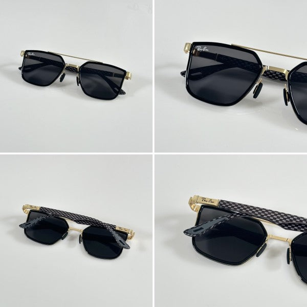 Raybann Primium Unisex Gold and Black Sunglasses