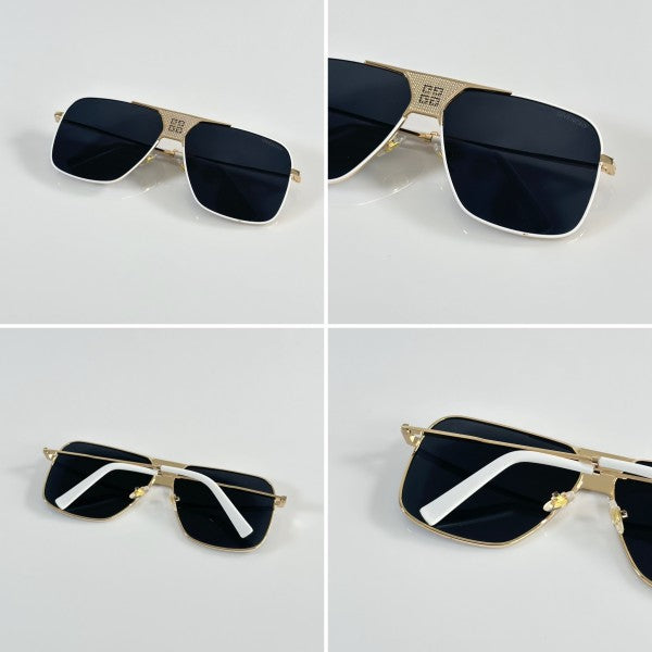 Givenchyy Unisex Gold and Black White Sunglasses