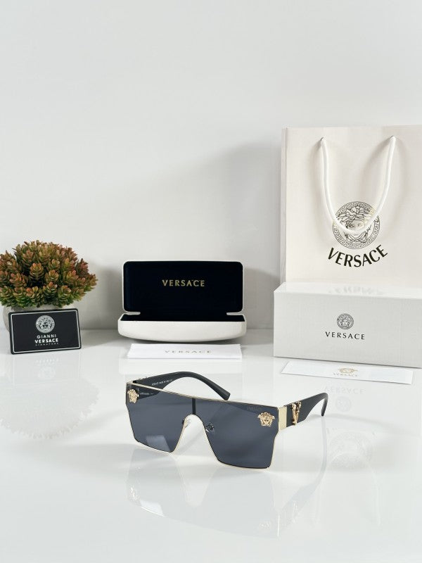 Versacee Primium Gold and Black Unisex Sunglasses