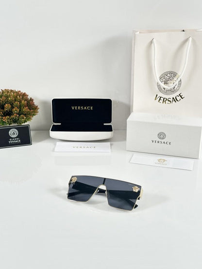 Versacee Primium Gold and Black Unisex Sunglasses