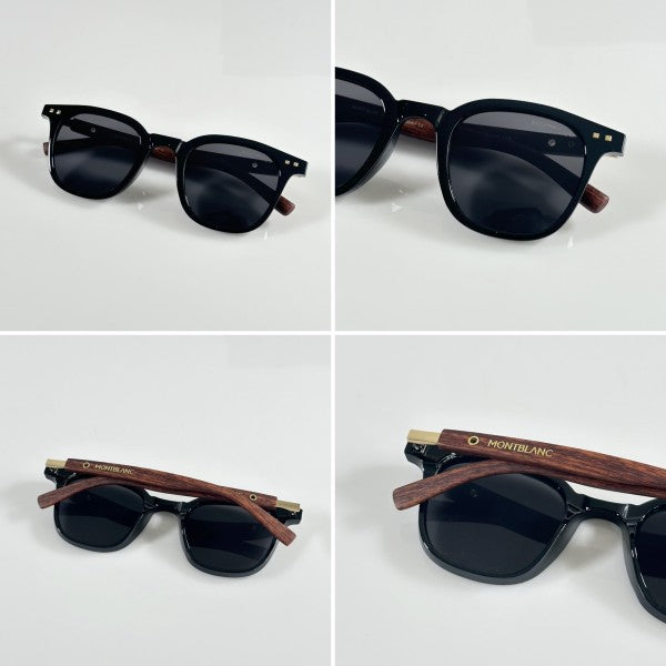 Montt Blancc Woodan Gold and Black Sunglasses