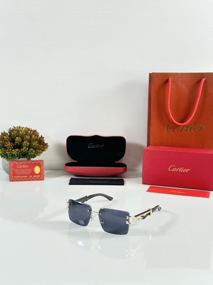 Cartierr Unisex Gold and Black Sunglasses