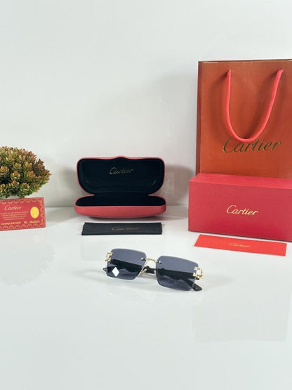 Cartierr Unisex Gold and Black Sunglasses