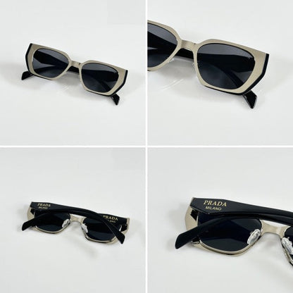 Pradaa Woman Primium Silver and Black Sunglasses