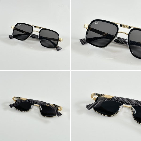 Raybann  Unisex Gold  Black Elegent Sunglasses