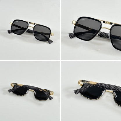Raybann  Unisex Gold  Black Elegent Sunglasses