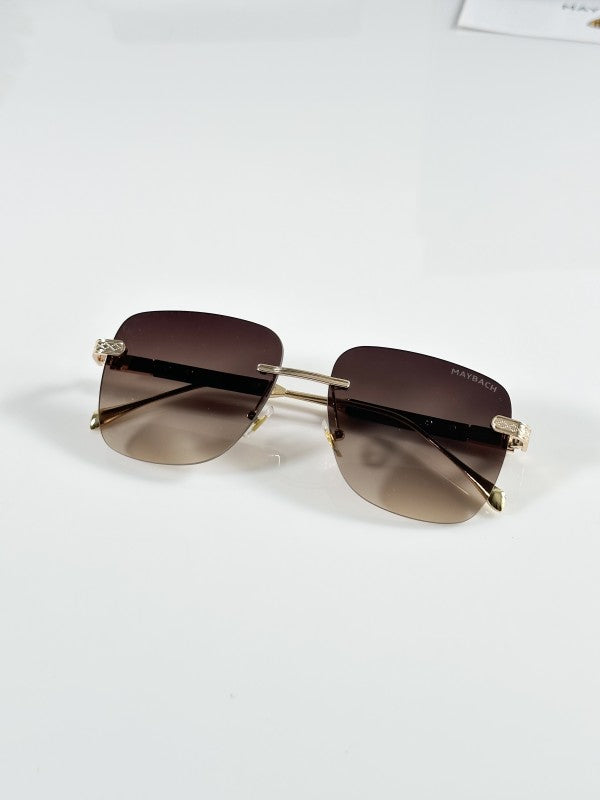 Maybachh Primium Elegent Gold Brown Sunglasses