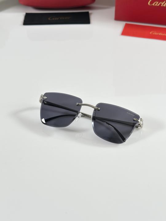Cartierr Primium Silver and Black Sunglasses
