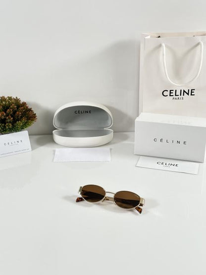 Celinee Exclusive Gold Brown Sunglasses