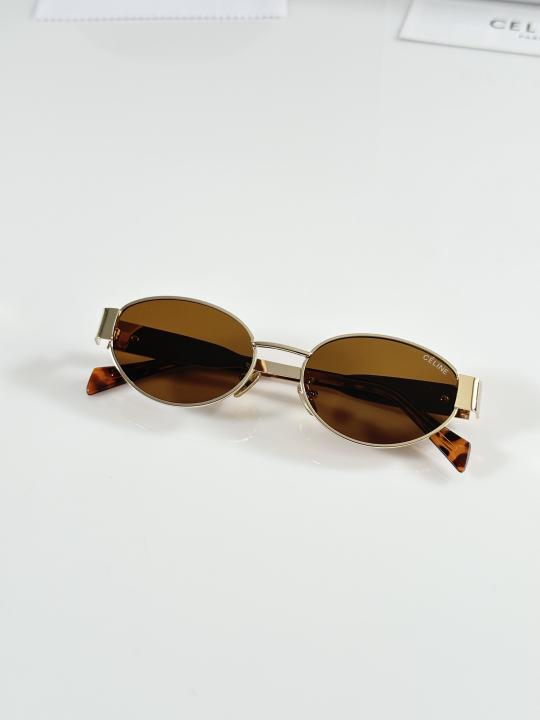 Celinee Exclusive Gold Brown Sunglasses