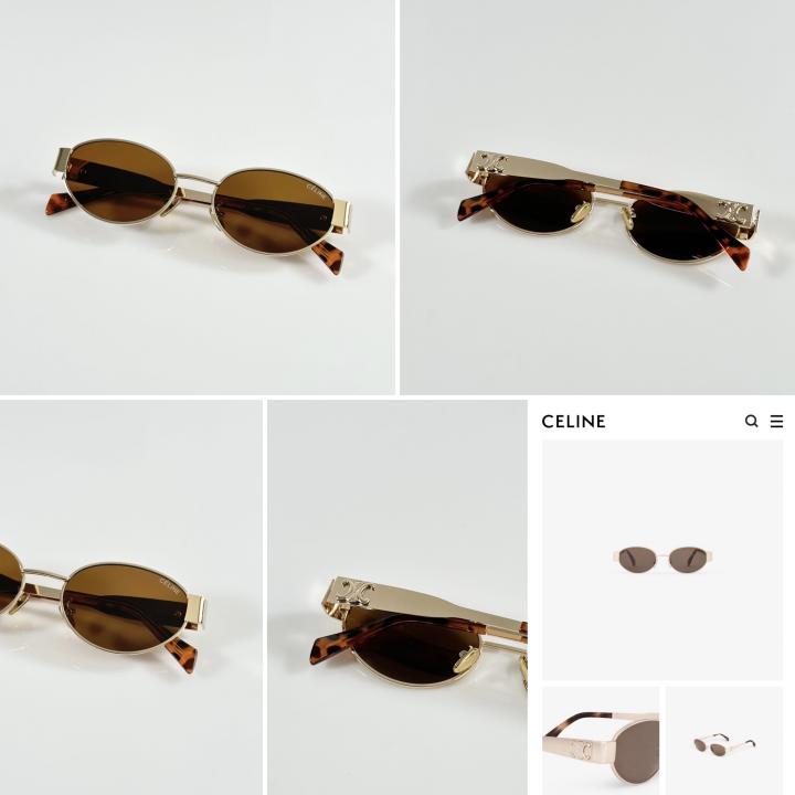 Celinee Exclusive Gold Brown Sunglasses