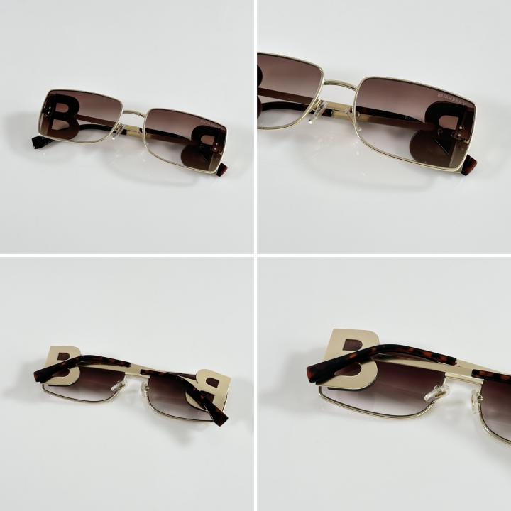Burberryy Elegent Gold Brown Sunglasses