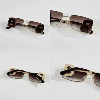 Burberryy Elegent Gold Brown Sunglasses