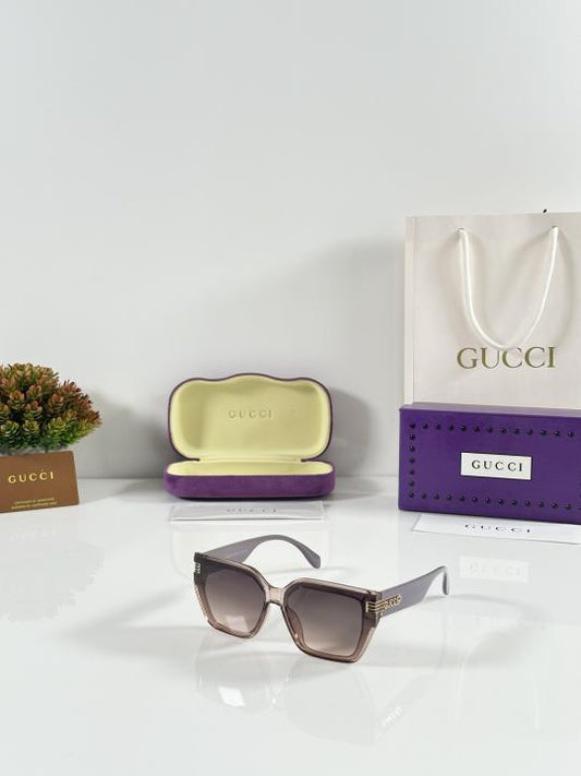Guccii Luxury Purple Brown Cat Eye Sunglasses