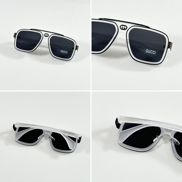 Guccii Unisex Ice and Black Primium Sunglasses