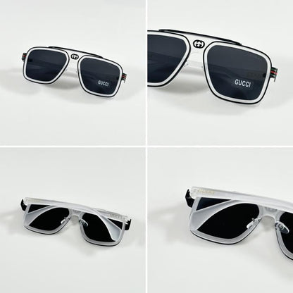 Guccii Unisex Ice and Black Primium Sunglasses