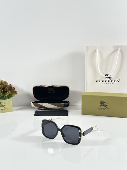 Burberryy Unisex Gold and Black Sunglasses
