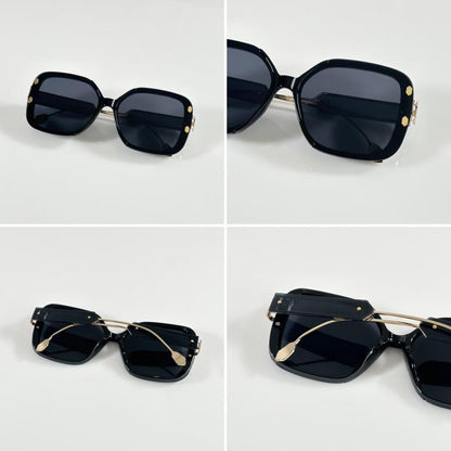 Burberryy Unisex Gold and Black Sunglasses