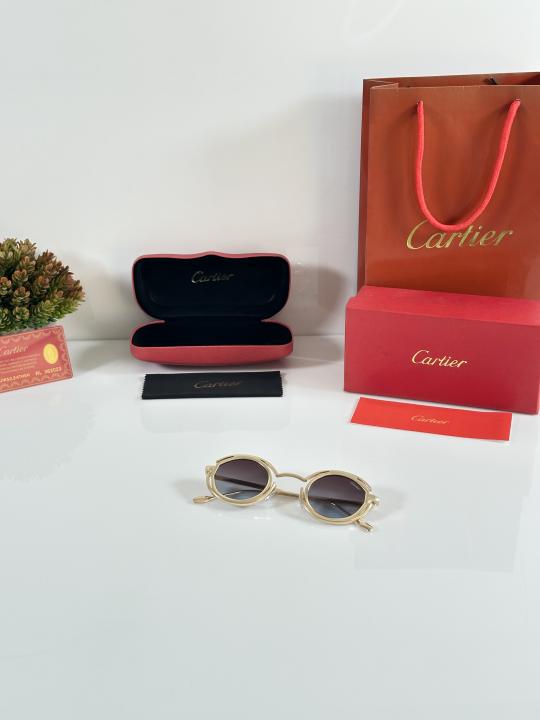 Cartierr Unique Gold and Blue Primium Sunglasses