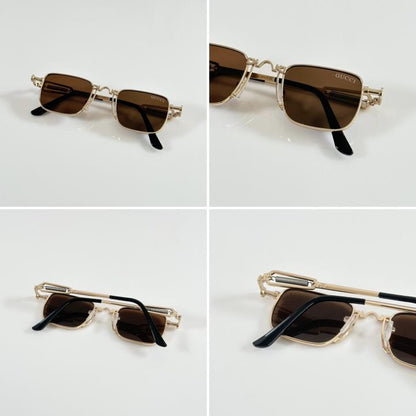 Guccii Classic Gold Brown Sunglasses